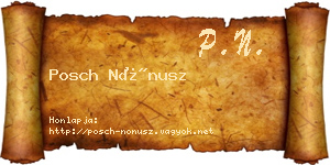 Posch Nónusz névjegykártya